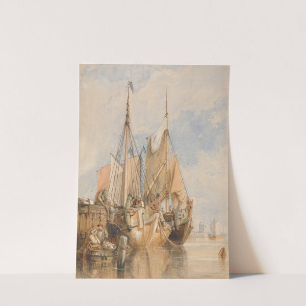 Dutch Fishing Vessels by a Quay by Clarkson Stanfield