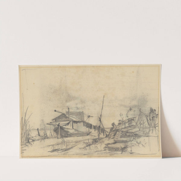 Dutch house boat by Petrus van der Velden