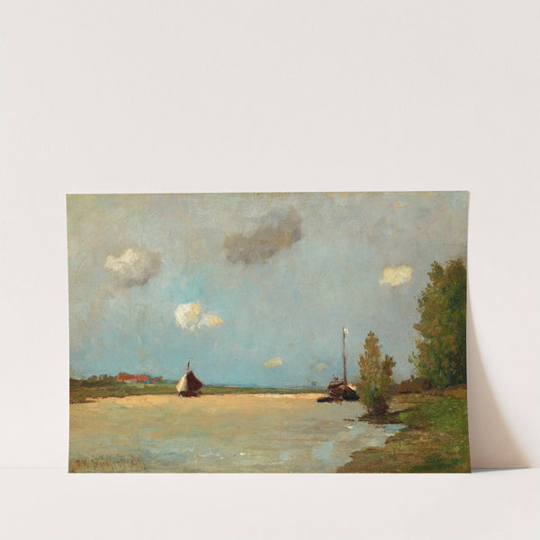 Dutch Landscape with Boats by Johan Hendrik Weissenbruch