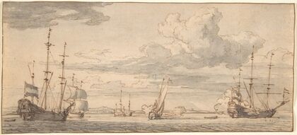 Dutch Ships in a Bay