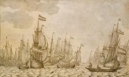 Dutch Ships on a Harbour