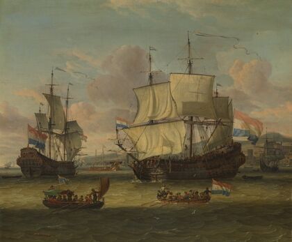 Dutch street sailors at a harbor on the Mediterranean