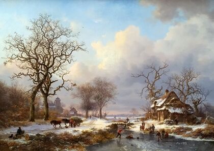 Dutch Winter Landscape with Skaters (1864)