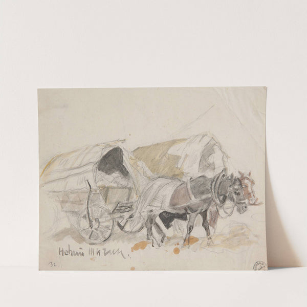 Dwie zaprzężone fury z budami by Ivan Ivanec