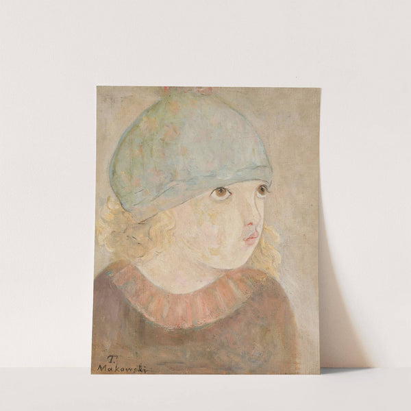 Dziewczynka w niebieskiej czapce (Fillette) by Tadeusz Makowski