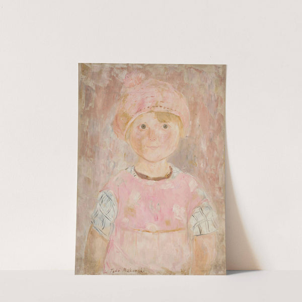 Dziewczynka w różowej sukience i czapce by Tadeusz Makowski