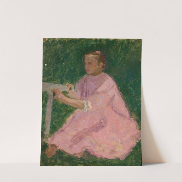 Dziewczynka w różowej sukience by Tadeusz Makowski