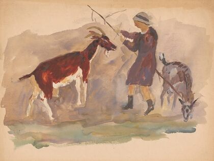 Dziewczynka z dwiema kozami (1919)