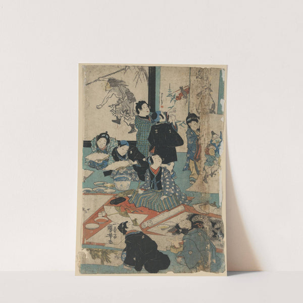 E o narau kodomo tachi by Utagawa Kuniyoshi