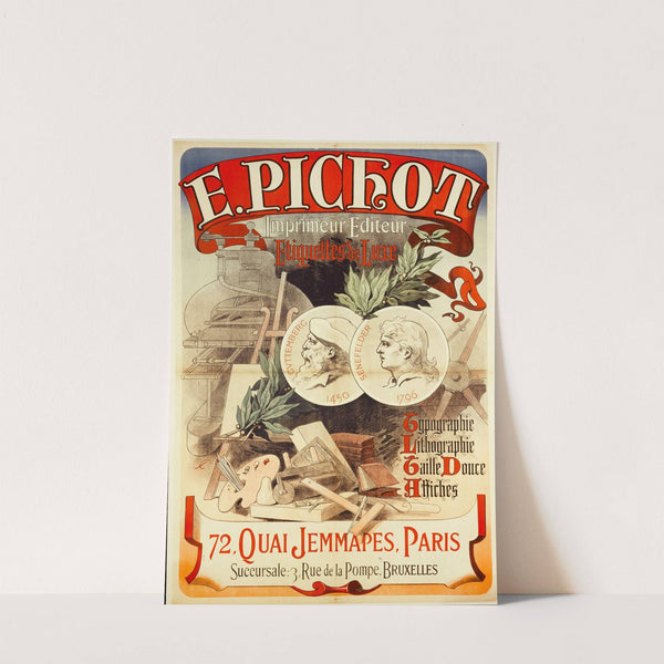 E.PICHOT Imprimeur Editeur, Etiquettes de Luxe, Typographie (,1884) by Jules Chéret