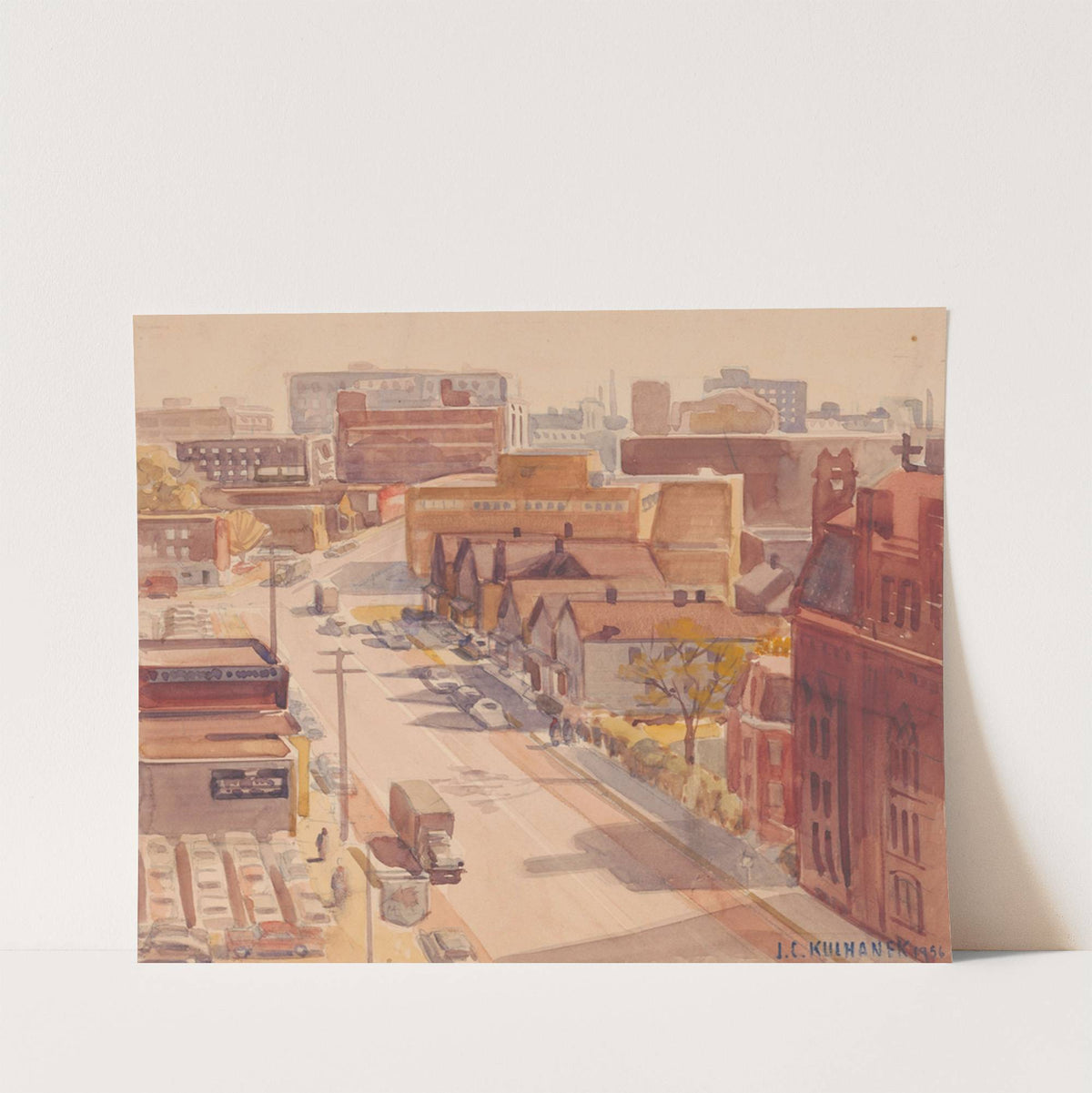 E18th street Looking South from Plain Dealer Building Cleveland Ohio (1956) by James C. Kulhanek