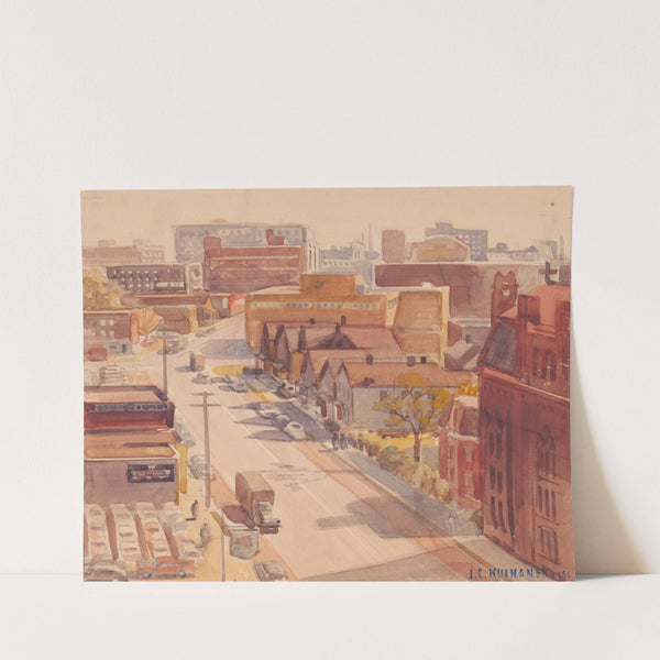 E18th street Looking South from Plain Dealer Building Cleveland Ohio (1956) by James C. Kulhanek