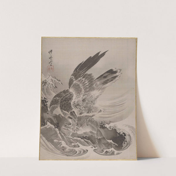 Eagle Attacking Fish (ca. 1887) by Kawanabe Kyōsai