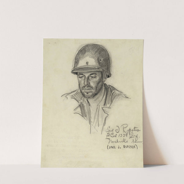 Earl J. Ripstra Lt Col 132d Inf. Nashville Tenn. by Howard Brodie