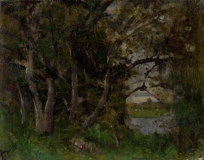 Early Evening Motif in a Park in Strážky (1895–1900)