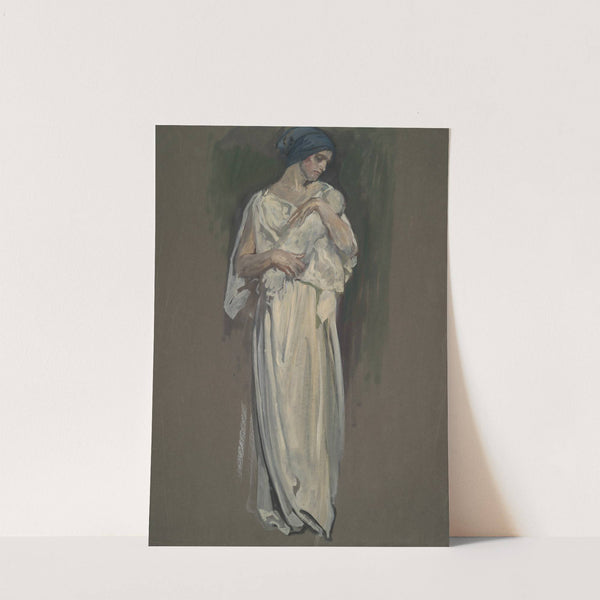 Early study for ‘The Infancy of Galahad,’ in the ‘Quest for the Holy Grail’ cycle at the Boston Public Library by Edwin Austin Abbey