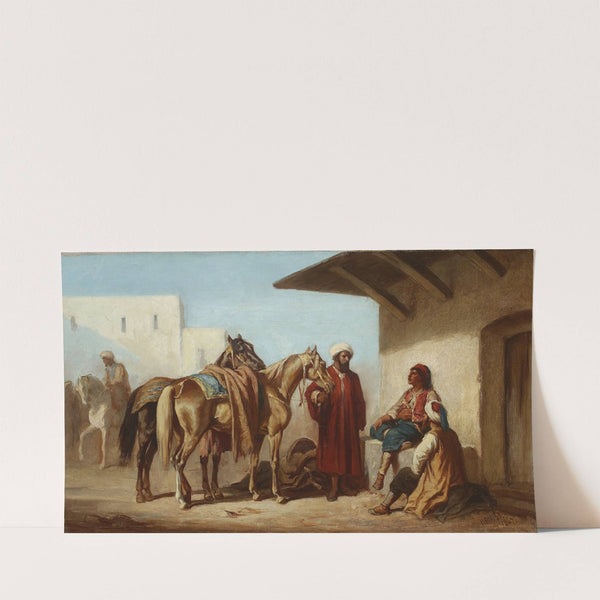 Eastern scene – Selling horses (1867) by Henryk Pillati