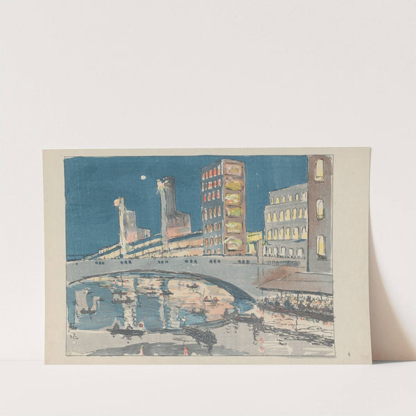 Ebisubashi bridge, a business center (1947) by Akamatsu Rinsaku