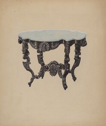 Ebony, Marble-top Table