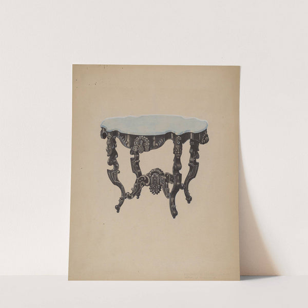 Ebony, Marble-top Table by Edward A. Darby