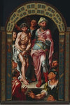 Ecce Homo Triptych, portraits of founder on the wings (1560)