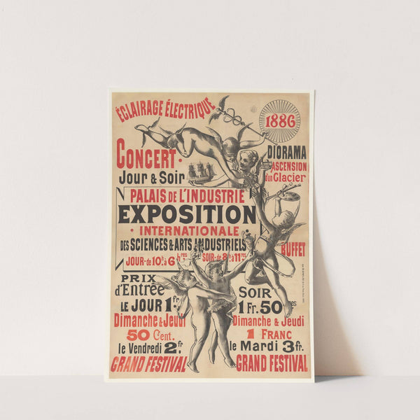 Eclairage électrique… 1886 – Concert jour et soir – Diorama – ascension d’un glacier (1886) by Lith. Th. Dupuy
