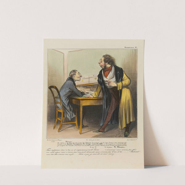 Ecris Monsieur, En réponse à la lettre que vous m’avez fait l’honneur de m’écrire, j’ai le regret d’avoir à vous annon (1836-1838) by Honoré Daumier