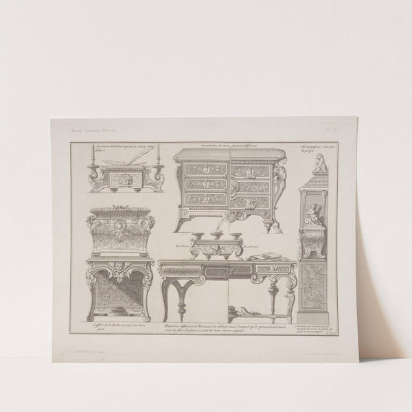 Ecritoire de cabinet qui porte deux chandeliers; commodes de deux desseins differens by André-Charles Boulle