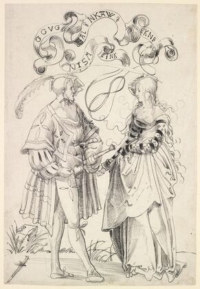Edelmann und Fräulein im Gespräch (Die Herausforderung eines Freiers) (1510-14)