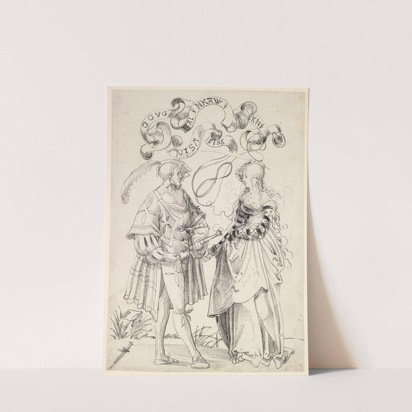 Edelmann und Fräulein im Gespräch (Die Herausforderung eines Freiers) (1510-14) by Niklaus Manuel