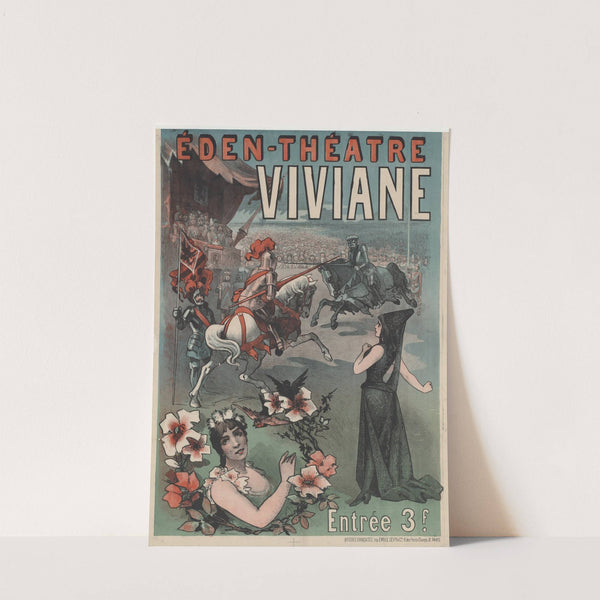 Eden-Théâtre. Viviane. Entrée 3 F. affiche (1886) by Imp. Emile Lévy