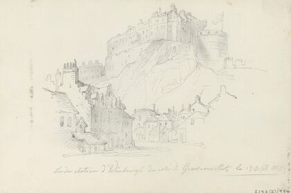 Edinburgh Castle Seen from Grassmarket