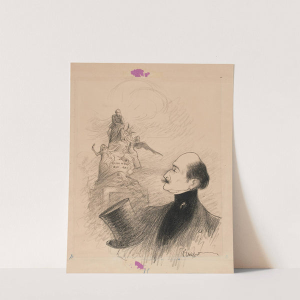 Edmond Rostand devant le monument de Victor Hugo (1902) by Francisque Poulbot