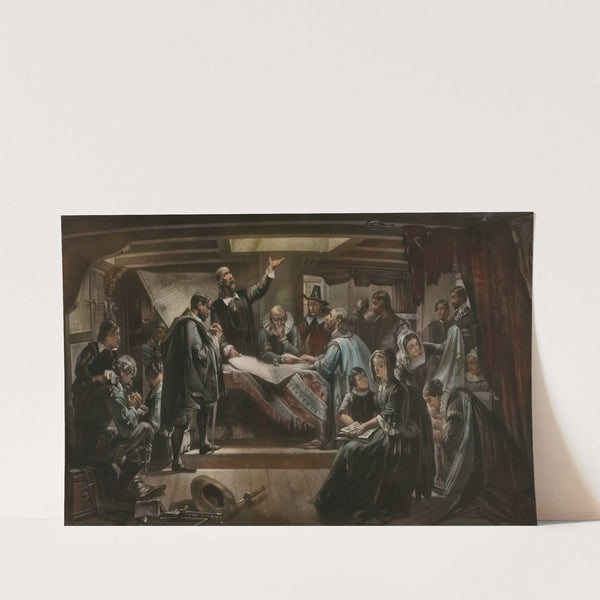 Edwin White, Signing of the Compact in the Cabin of the Mayflower by George Edward Perine
