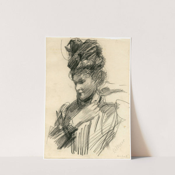 Een elegante dame, haar kraag schikkend: borststuk by Isaac Israëls
