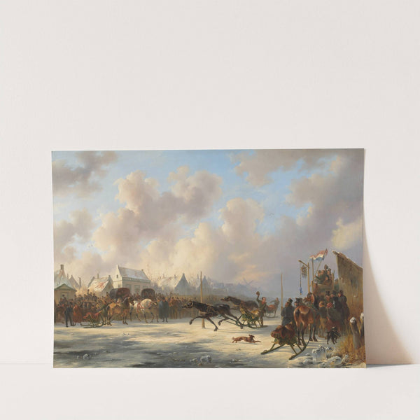 Een harddraverij te Zaandam by Wouterus Verschuur