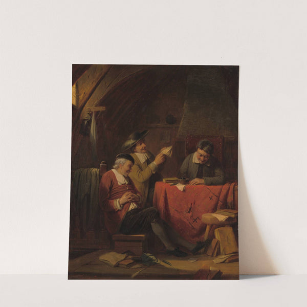 Een interieur met een vrolijk gezelschap by Louis Somers