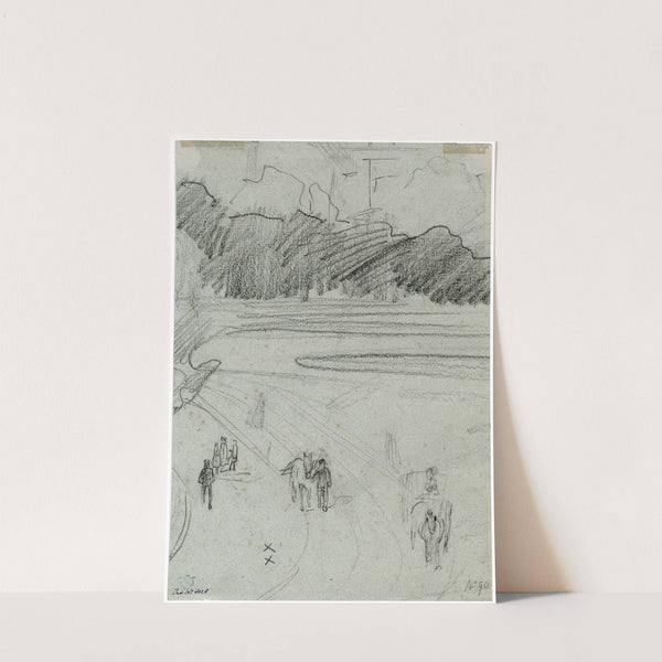 Een man te paard leidt een tweede paard by Nicolaas van der Waay