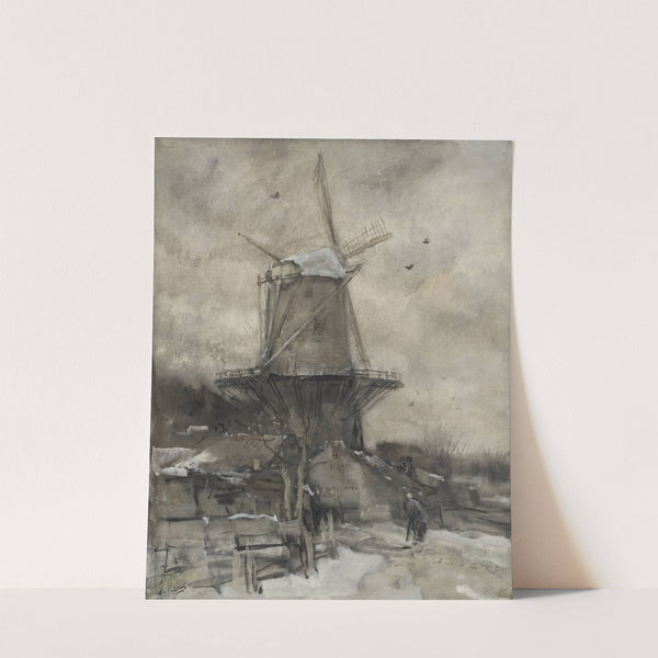 Een molen in de winter by Jacob Maris