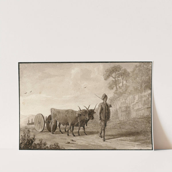 Een ossenwagen by Otto Howen