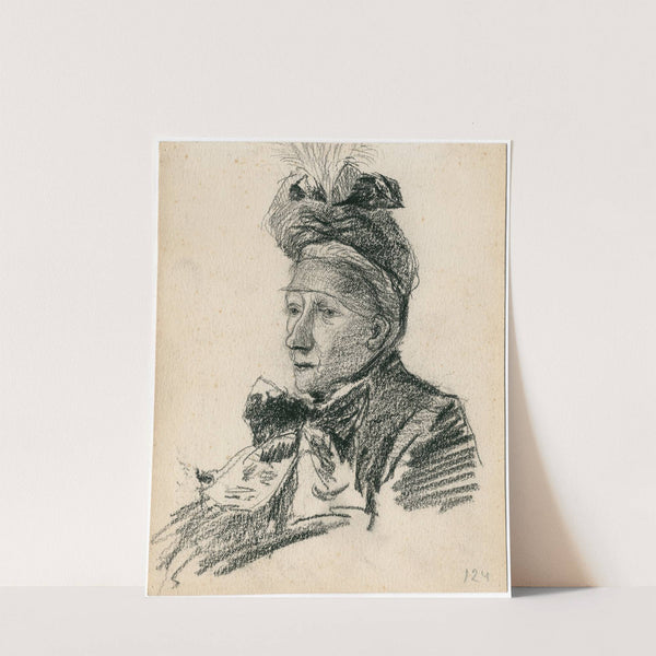 Een oude dame met hoed en mantel by Theo van Hoytema