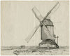 Een standerdmolen in een vlakte