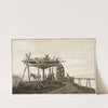 Een waterput met raderwerk en trekezel by Otto Howen