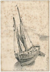 Een zeilboot op het strand bij Boulogne