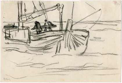Een zeilschip op zee