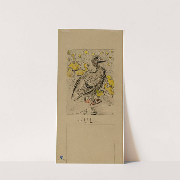 Eend met kuikens, juli by Theo van Hoytema