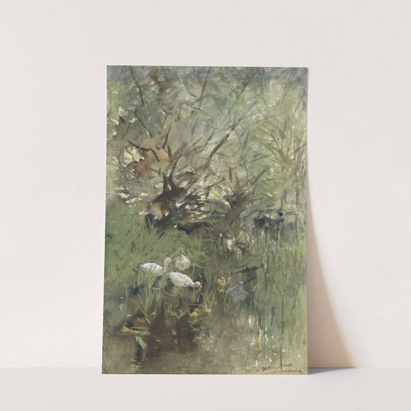 Eenden onder wilgen by Willem Maris