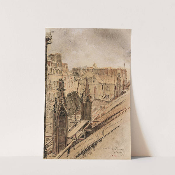 Effets de toits, rue Saint Séverin, 1906, vue du haut de l’église Saint-Séverin (1915-1945) by Charles Jouas