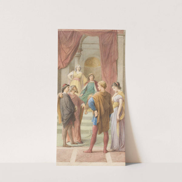 Egeus fordert vor dem Herrscherpaar Theseus und Hippolyta, seine Tochter Hermia solle Demetrius anstelle von Lysander heiraten by Leopold Bode