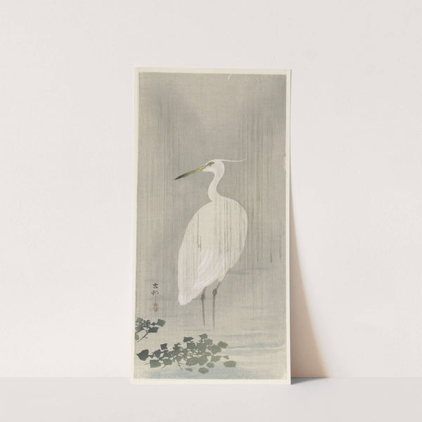 Egret in rain by Ohara Koson